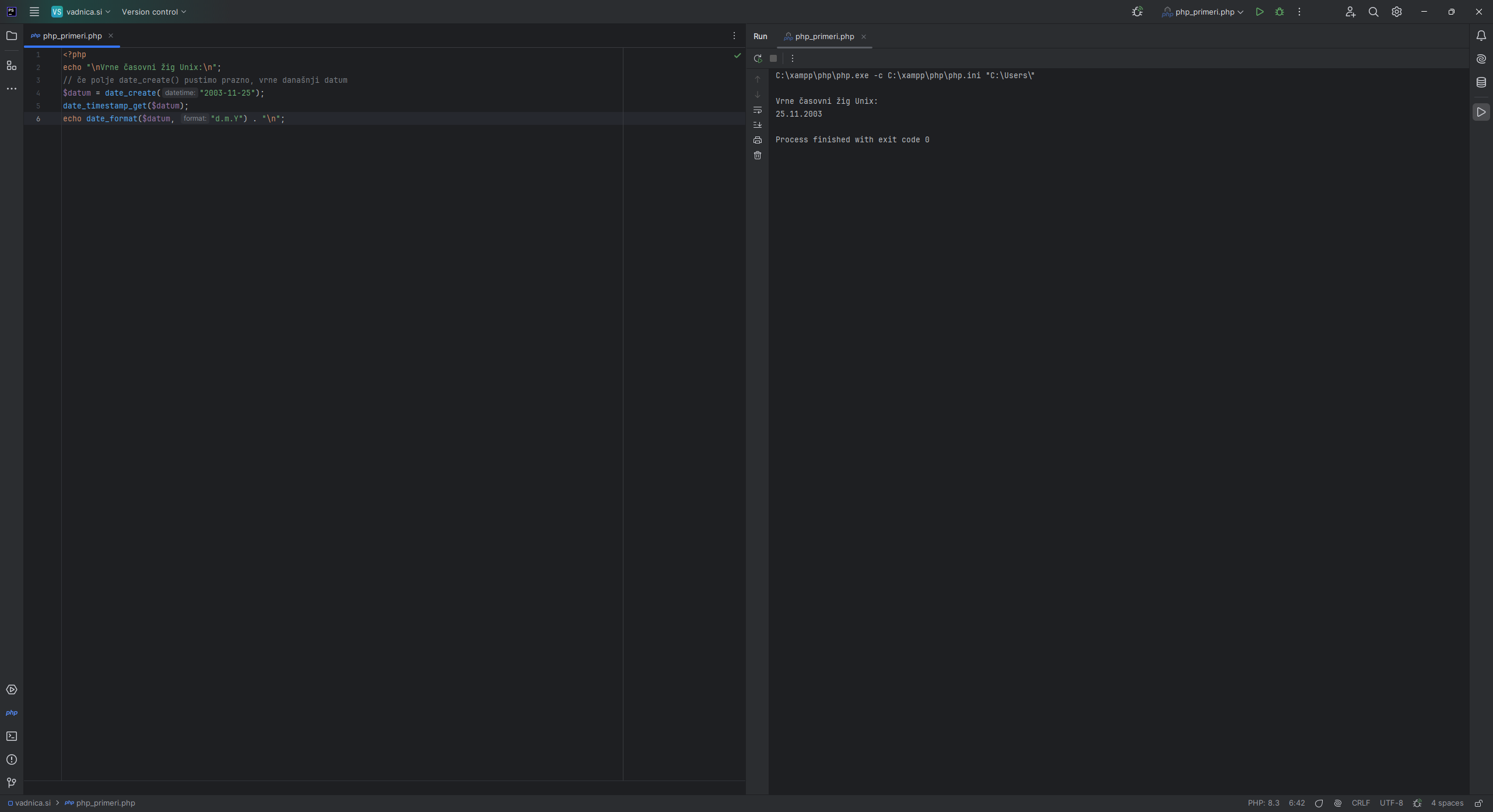 date_timestamp_get()